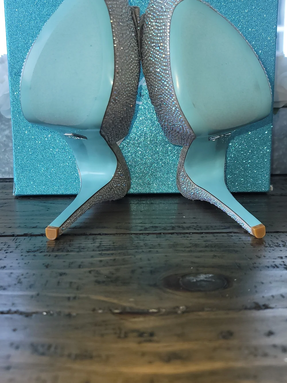 Betsey Johnson Toast Rhinestone Embellished Slingback Pumps Wmns SZ 10